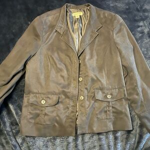 Coldwater Creek Womens Jacket Solid Purple Button Front (bin D)